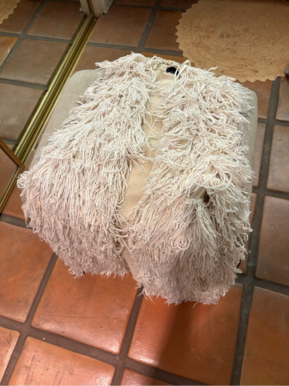 Isabel Marant Cream Fringed Open Vest - Picture 7 of 8
